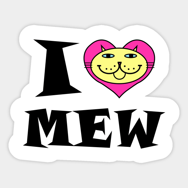 I HEART Cat - SUNNY YELLOW KITTY Sticker by RawSunArt